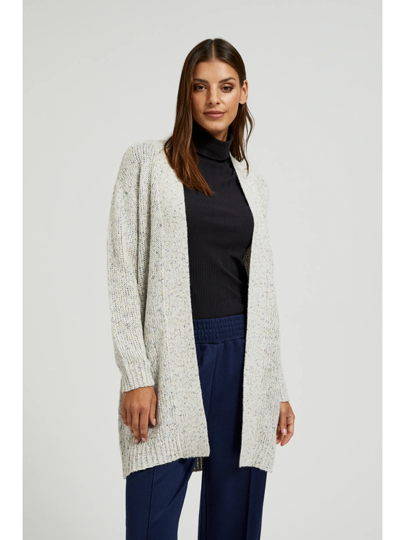 Moodo Bež kardigan do polovice stegna Moodo
