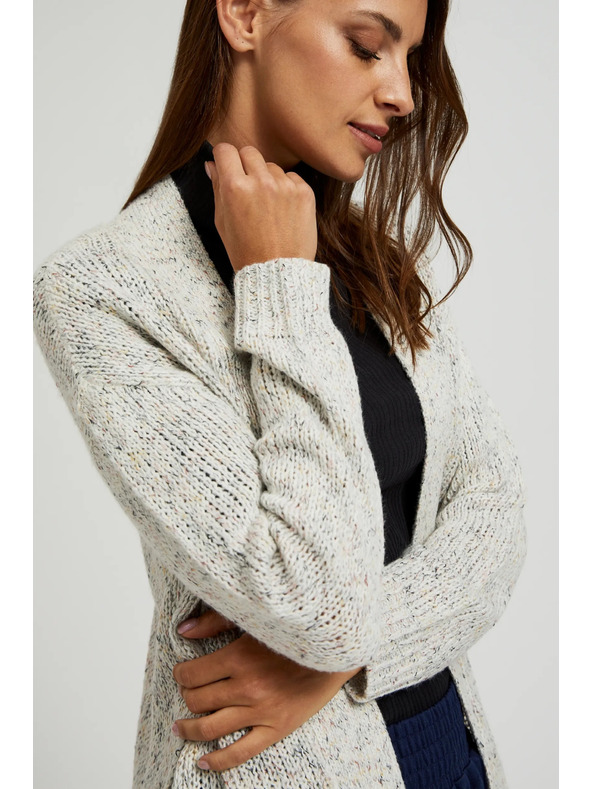 Moodo Bež kardigan do polovice stegna Moodo