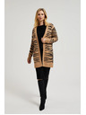 Moodo Bež kardigan z dolgimi rokavi z živalskim vzorcem Moodo