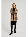 Moodo Bež kardigan z dolgimi rokavi z živalskim vzorcem Moodo