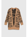 Moodo Bež kardigan z dolgimi rokavi z živalskim vzorcem Moodo