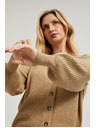 Moodo Bež kardigan na gumbe z napihnjenim rokavi Moodo