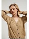 Moodo Bež kardigan na gumbe z napihnjenim rokavi Moodo