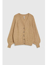 Moodo Bež kardigan na gumbe z napihnjenim rokavi Moodo