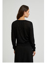 Moodo Pulover z dolgimi rokavi okrašen z metalnim nitjem črn Moodo