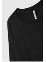 Moodo Pulover z dolgimi rokavi okrašen z metalnim nitjem črn Moodo