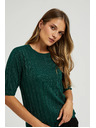 Moodo Viskozni pulover z metalnim vlaknom zelen Moodo