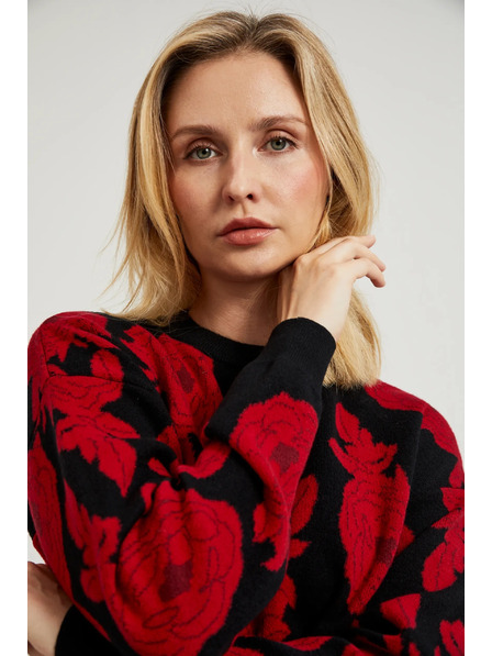 Moodo Črn pulover s tiskom Moodo