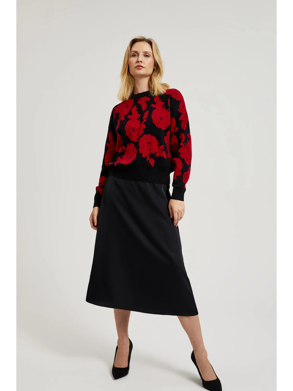 Moodo Črn pulover s tiskom Moodo