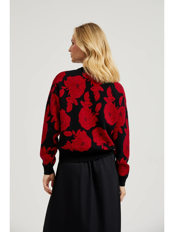 Moodo Črn pulover s tiskom Moodo