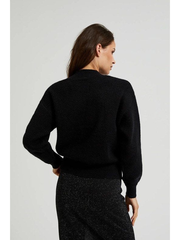 Moodo Črn kardigan okrašen z biseri Moodo