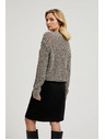 Moodo Pulover okrašen z barvnim nitjem siv Moodo