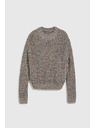 Moodo Pulover okrašen z barvnim nitjem siv Moodo