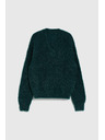 Moodo Kosmat pulover z metalnim nitjem zelen Moodo