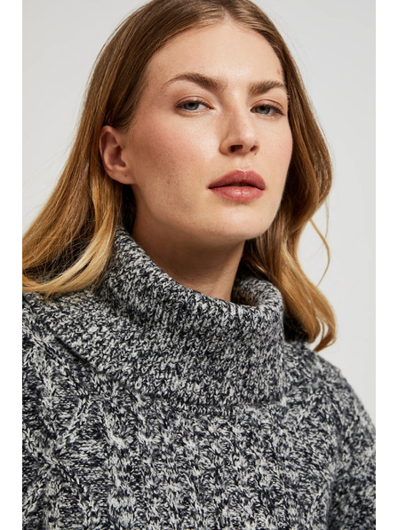 Moodo Pulover s debelim ovratnikom črn Moodo