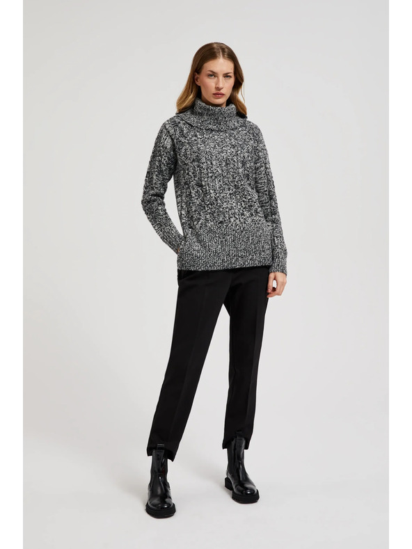 Moodo Pulover s debelim ovratnikom črn Moodo