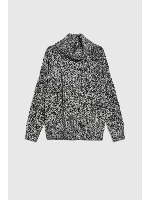 Moodo Pulover s debelim ovratnikom črn Moodo