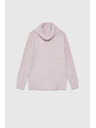 Moodo Rožnat pulover z debelim ovratnikom Moodo