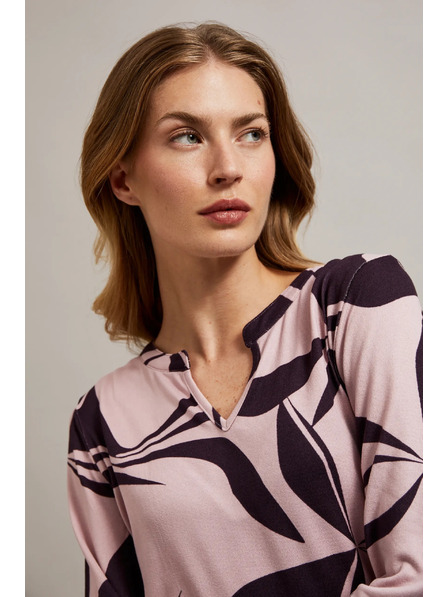 Moodo Rožnat pulover z geometrijskim vzorcem Moodo