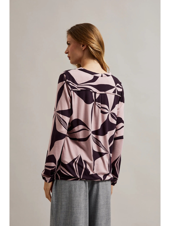 Moodo Rožnat pulover z geometrijskim vzorcem Moodo