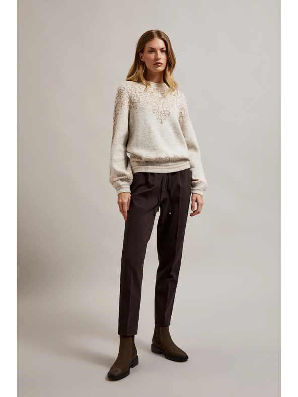 Moodo Bežen pulover z okrašen z bleščečo nitjo Moodo