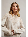 Moodo Bežen pulover z okrašen z bleščečo nitjo Moodo