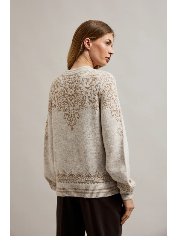Moodo Bežen pulover z okrašen z bleščečo nitjo Moodo