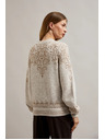 Moodo Bežen pulover z okrašen z bleščečo nitjo Moodo