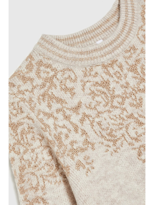 Moodo Bežen pulover z okrašen z bleščečo nitjo Moodo