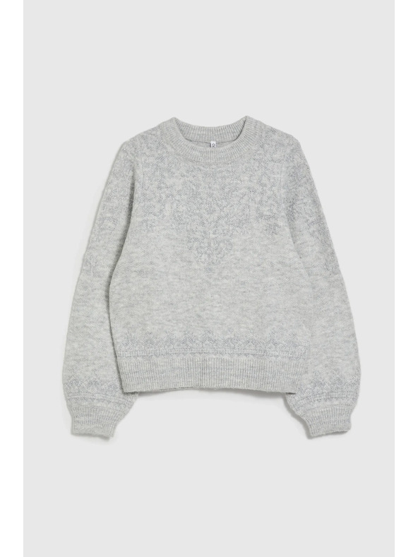 Moodo Siv pulover z okrašen z bleščečo nitjo Moodo
