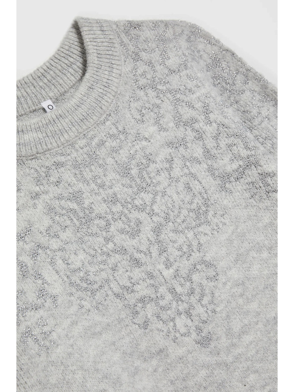 Moodo Siv pulover z okrašen z bleščečo nitjo Moodo