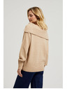 Moodo Bežen pulover z zavihnjenim izrezom Moodo