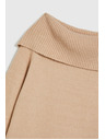 Moodo Bežen pulover z zavihnjenim izrezom Moodo