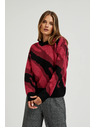 Moodo Rdeč pulover z geometrijskim vzorcem Moodo