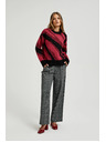 Moodo Rdeč pulover z geometrijskim vzorcem Moodo