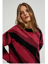 Moodo Rdeč pulover z geometrijskim vzorcem Moodo