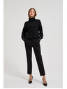 Moodo Črn pulover z visokim ovratnikom in napihnjeni rokavi Moodo