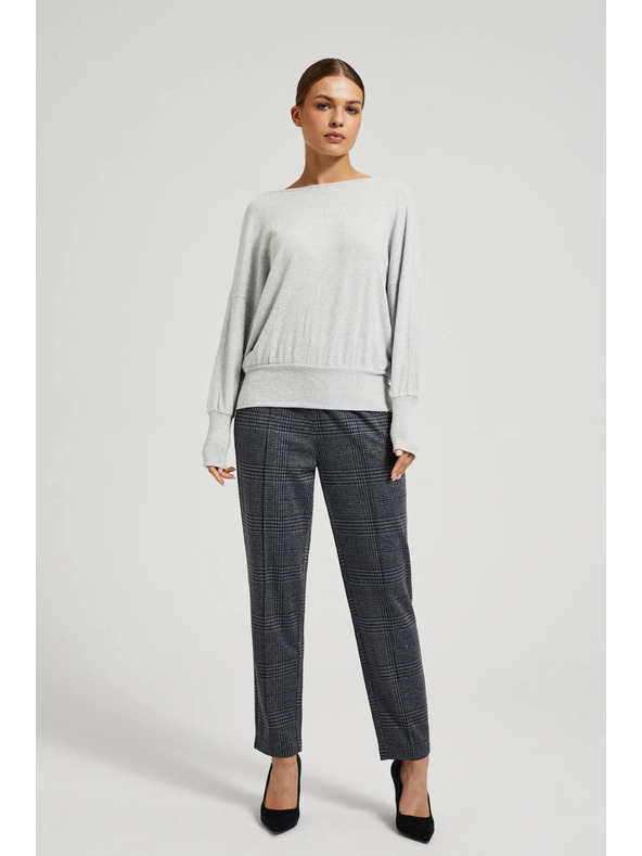 Moodo Siv gladek pulover z dolgimi rokavi Moodo