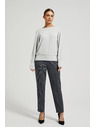 Moodo Siv gladek pulover z dolgimi rokavi Moodo