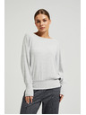 Moodo Siv gladek pulover z dolgimi rokavi Moodo