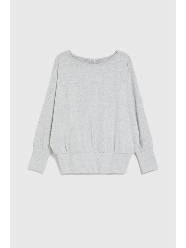 Moodo Siv gladek pulover z dolgimi rokavi Moodo