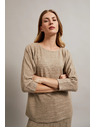 Moodo Bežen pulover z okrašen z metalno nitjo Moodo