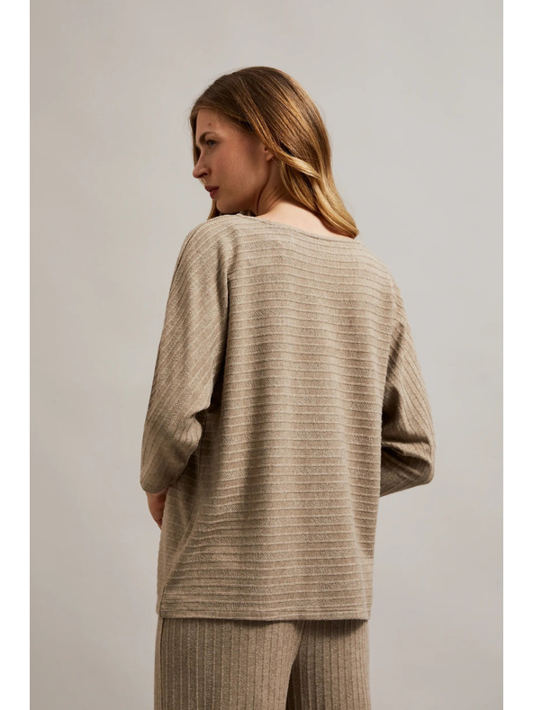 Moodo Bežen pulover z okrašen z metalno nitjo Moodo