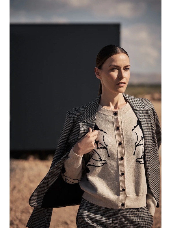 Moodo Bežen pulover na gumbe Moodo