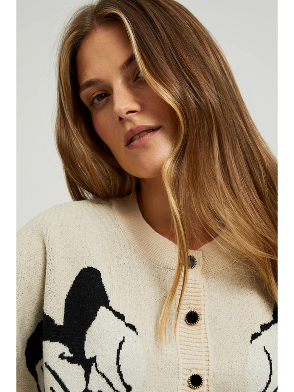 Moodo Bežen pulover na gumbe Moodo