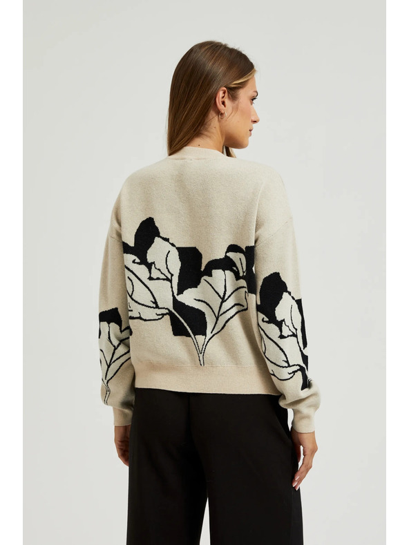 Moodo Bežen pulover na gumbe Moodo