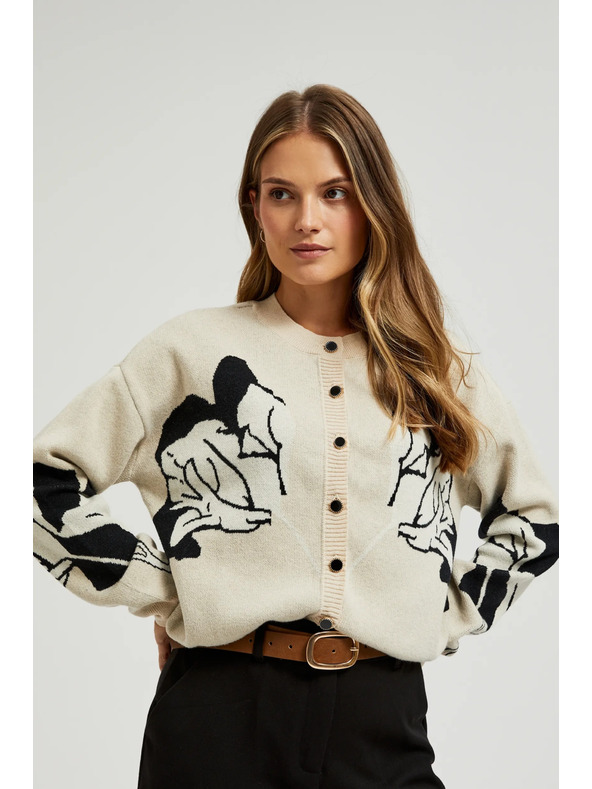 Moodo Bežen pulover na gumbe Moodo