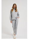 Moodo Siv pulover z okrasnim pleteninskim vzorcem Moodo