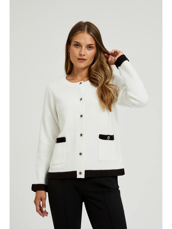 Moodo Bel razpet pulover z okrasnimi gumbi Moodo