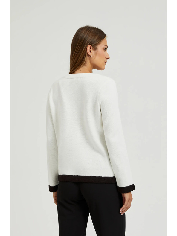 Moodo Bel razpet pulover z okrasnimi gumbi Moodo